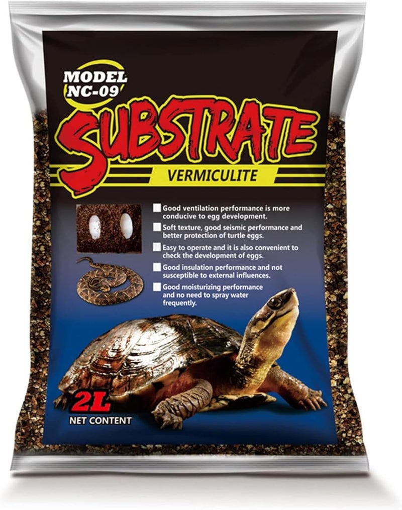 Hamiledyi Reptile Substrate Vermiculite Bedding Snake Hibernant moisturizing Soil Terrarium Bedding for Snake Tortoise Lizard Hatching Eggs(2.1Quart/2L) - Image 1
